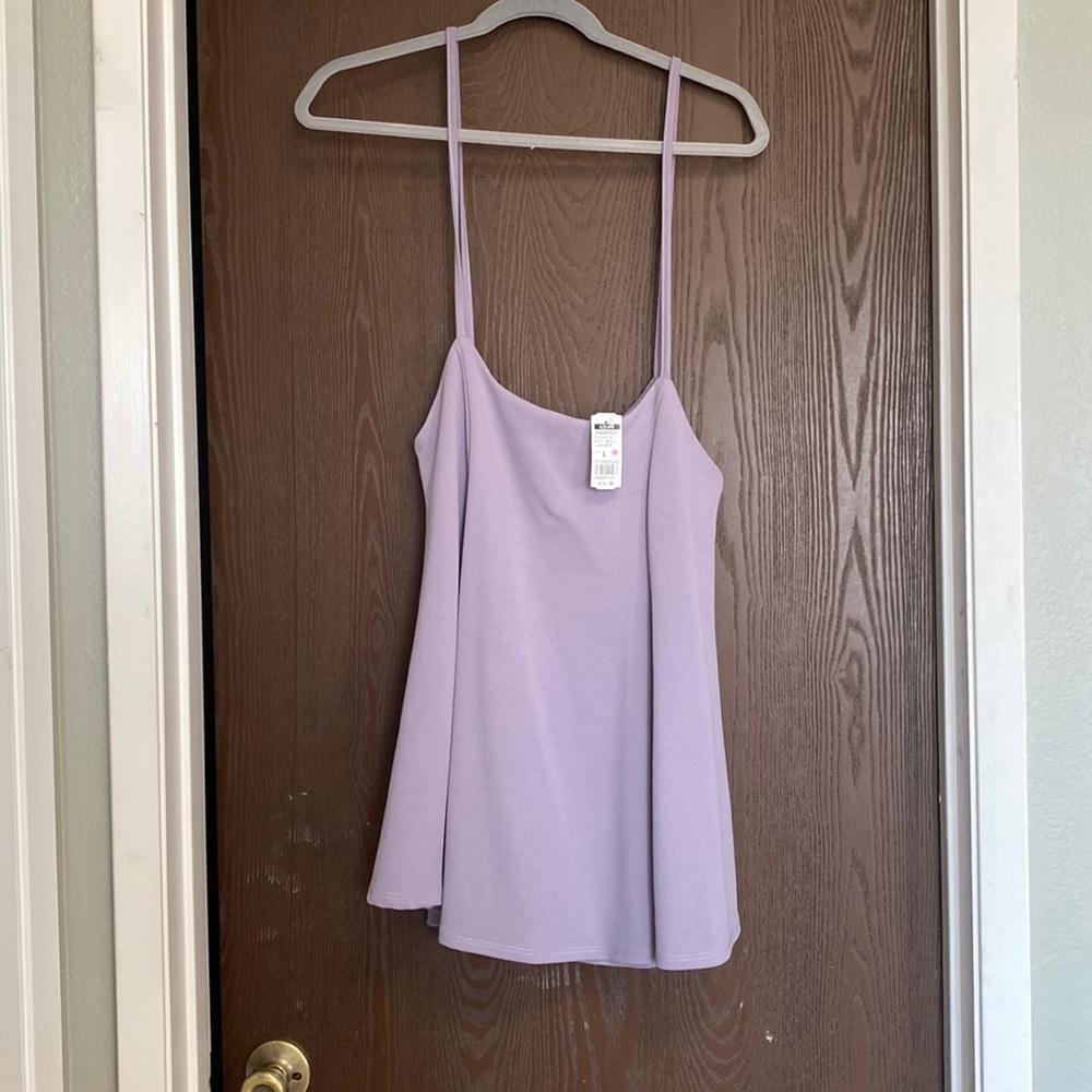 Cute purple suspender skirt
